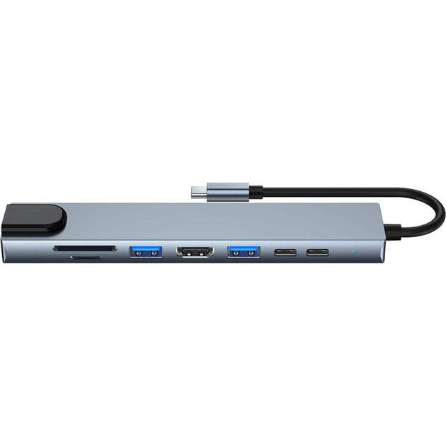 Концентратор Dynamode USB-C 8-in-1 HDMI 4K30Hz + 1xRJ45 + 1xUSB 3.0 + 1xUSB 2.0 + 1xUSB-C PD (BYL-2017L) - picture 5