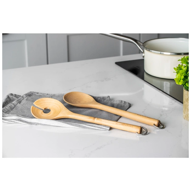 Ложка кухарська KitchenAid Coreline Набір для салату, 2 шт, 30 см, береза (KQR713OHE) - picture 6