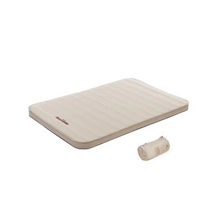 Туристичний килимок Naturehike Самонадувний 10 см подвійний з помпою NH20FCD08 бежевий (6976023925115) зображення 1