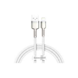Дата кабель USB 2.0 AM to Lightning 1.0m Cafule Series Metal 2.4A White Baseus (CALJK-A02) picture 1