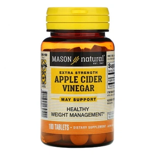 Травы Mason Natural Яблочный уксус, Extra Strength Apple Cider Vinegar, 100 таб (MAV13951) изображение 1