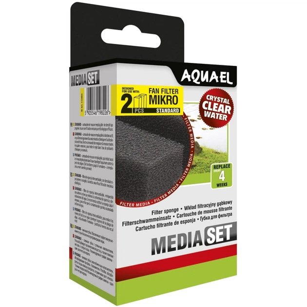 Наповнювач для акваріумного фільтра AquaEl Губка Media Set Standard для внутрішнього фільтра 2 шт (5905546198226) - picture 1
