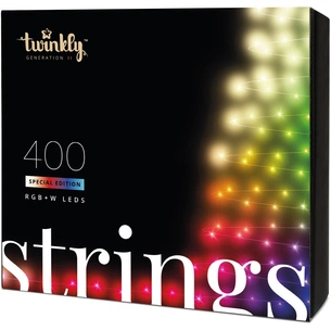 Гірлянда Twinkly Smart LED Strings RGBW 400, BT+WiFi, Gen II, IP44, кабель ч (TWS400SPP-BEU) зображення 1
