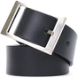 Ремінь Grande Pelle Шкіряний брючний з квадратною пряжкою Чорний (11678) - зменшене зображення 5