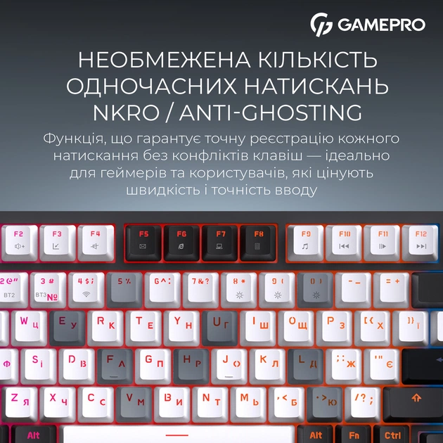 Клавиатура беспроводная GamePro Asgard Valhalla QLAB Sakura Switch Black (MK160-B-QS-PRO) - изображение 11