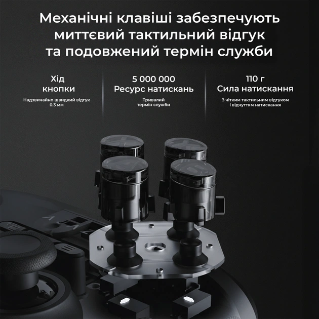 Геймпад Ajazz GP100S 2.4G/BT/USB Switch/PC/iOS/Android RGB Black (GP100S-B) - picture 9