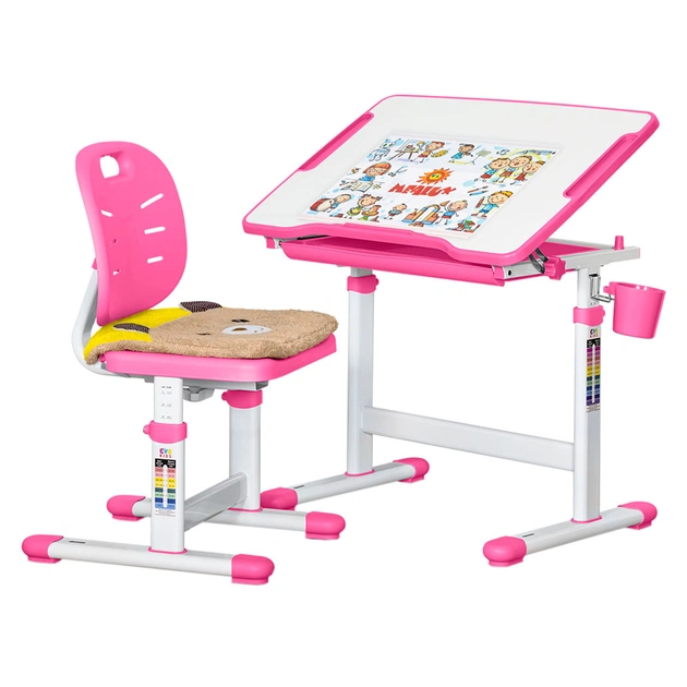 Парта зі стільцем Evo-kids Pink (Evo-06 Ergo PN) - зображення 1
