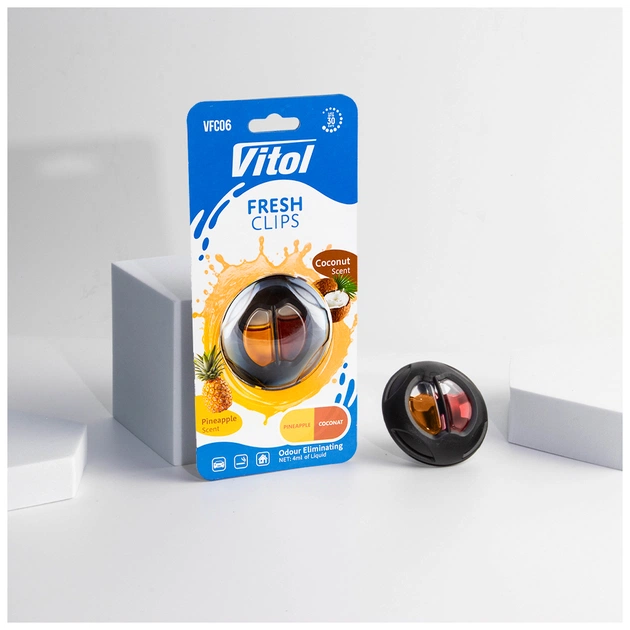 Ароматизатор для автомобіля VITOL Fresh Clips Pineapple+Coconat (VFC06) - picture 5
