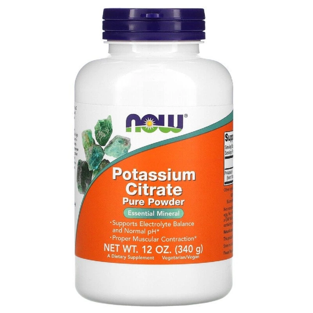 Минералы Now Foods Цитрат Калия, Potassium Citrate Pure Powder, Now Foods, 340 гр (NOW-01446) - изображение 1