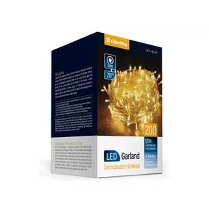 Гірлянда ColorWay LED 200 20м 8 функцій теплий колір 220V (CW-G-200L20V) зображення 1