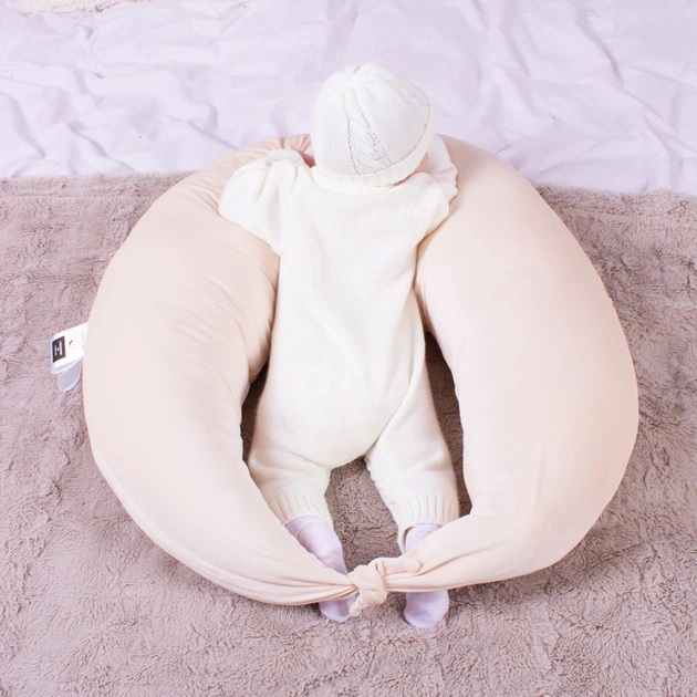 Подушка MirSon для вагітних та годування №8302 Velvet Line 28-0004 Cream Велюр 30х170х20 см (2200006200277) - picture 9