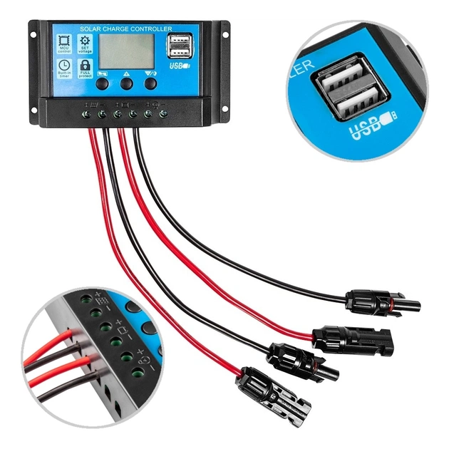 Контролер заряду Neo Tools 20А, 12/24В(OPEN,AGM,GEL), 2xUSB (90-150) - picture 7