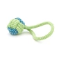 Іграшка для собак Voltronic Мотузка-апорт із вузлами форма кулі з петлею 6х14 см зелено-синя (YT41101) - зменшене зображення 1