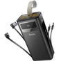 Батарея универсальная HOCO 30000mAh Plentiful 22.5W, built-in cables, LED, Black (DB58 / 715030) - уменьшенное изображение 3