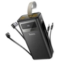 Батарея універсальна HOCO 30000mAh Plentiful 22.5W, built-in cables, LED, Black (DB58 / 715030) - зменшене зображення 3