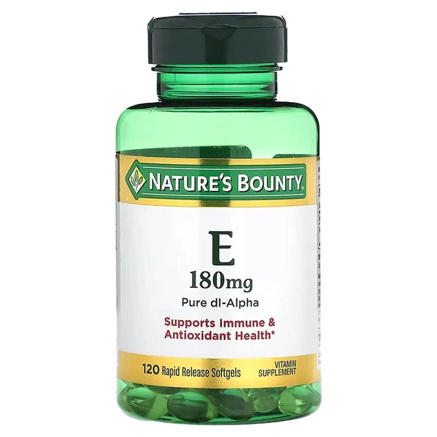Вітамін Nature's Bounty Вітамін Е, 180 мг, Vitamin Е, 120 желатинових капсул (NRT-01751) - изображение 1