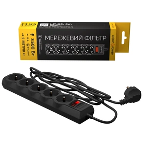 Фильтр питания LogicPower 5 розеток 5м LP-X5 Premium Black (LP9585) изображение 1