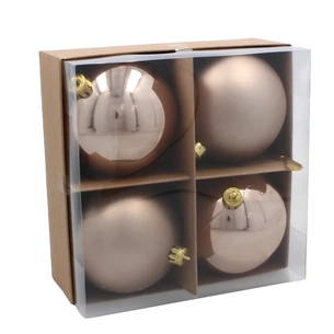 Ялинкова іграшка Chomik пластикові кульки 4 шт, 10 см, шампань (5900779893917_2) зображення 1