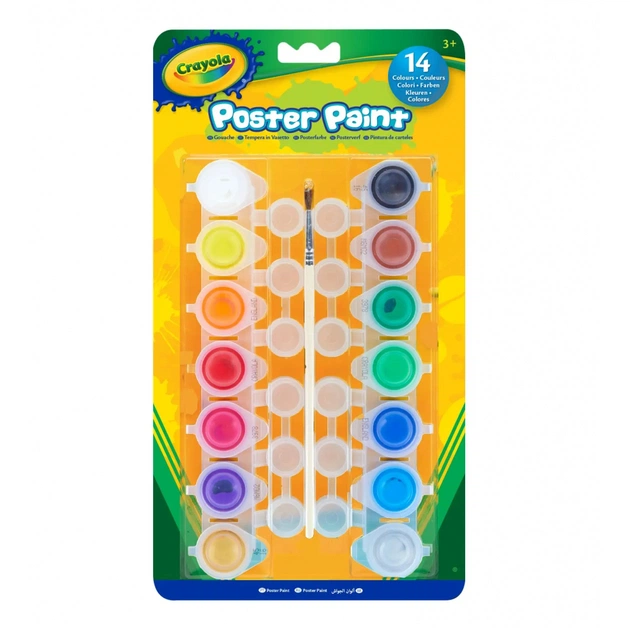 Гуашеві фарби Crayola 14 шт з пензликом (256249.012) - зображення 1