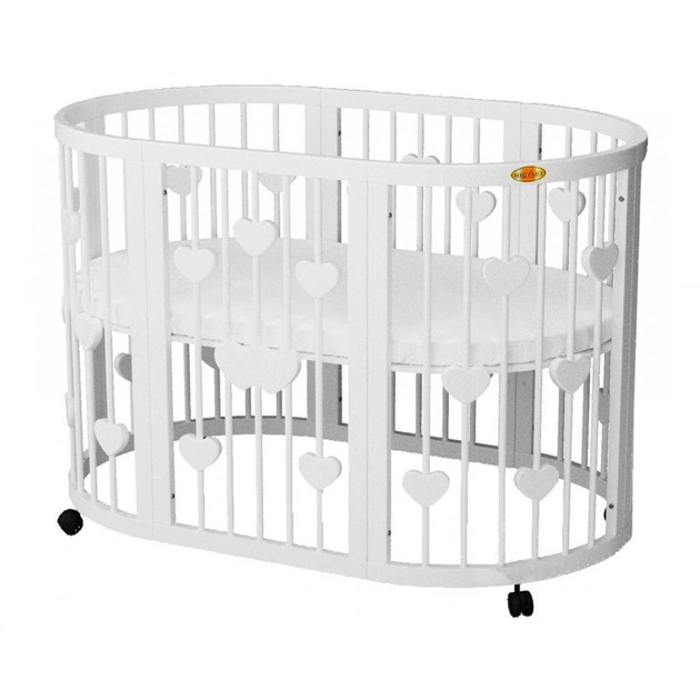 Ліжечко Ingvart SMART BED OVAL з сердечками білий (2349003) - изображение 1