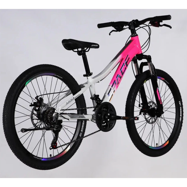 Велосипед Space 24" IZIDA DD FR рама-11" AL 2026 рожево-білий (OPS-SP-24-084) - изображение 3