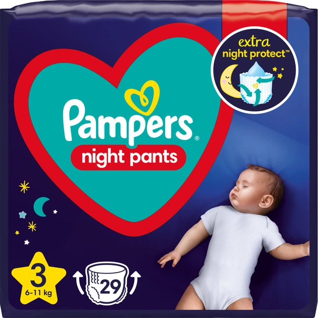 Підгузки Pampers трусики нічні Night Pants Розмір 3 (6-11кг) (8006540234679) - изображение 1
