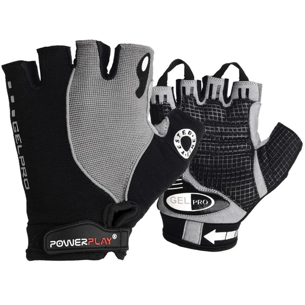 Велорукавиці PowerPlay 5019 Black/Grey M (5019_M_Grey) - зображення 1