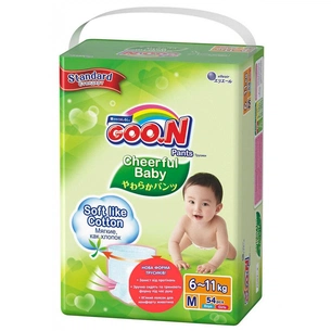 Підгузки GOO.N Cheerful Baby M 6-11 кг унісекс 54 шт. (843284) зображення 1