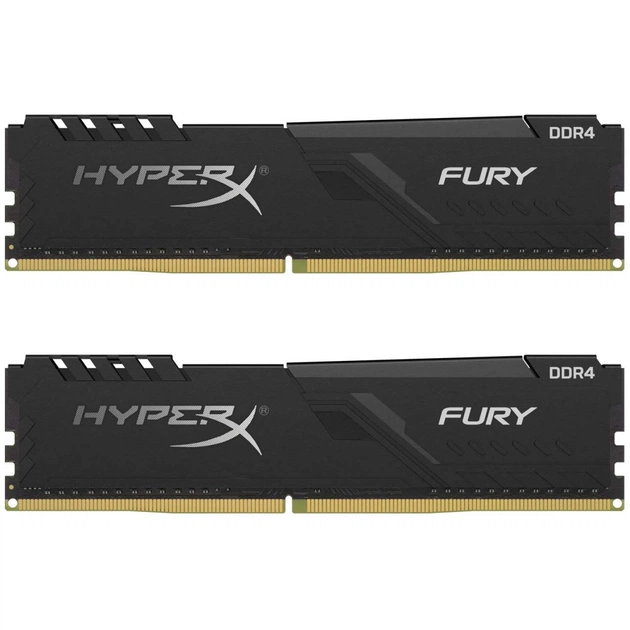 Модуль пам'яті для комп'ютера DDR4 32GB (2x16GB) 3600 MHz HyperX Fury Black Kingston Fury (ex.HyperX) (HX436C17FB3K2/32) - изображение 1