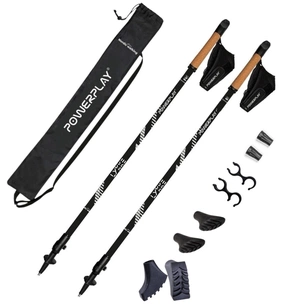 Палиці для скандинавської ходи PowerPlay 9111 Lykke Black/White 80-135 см (PP_9111_White) зображення 1