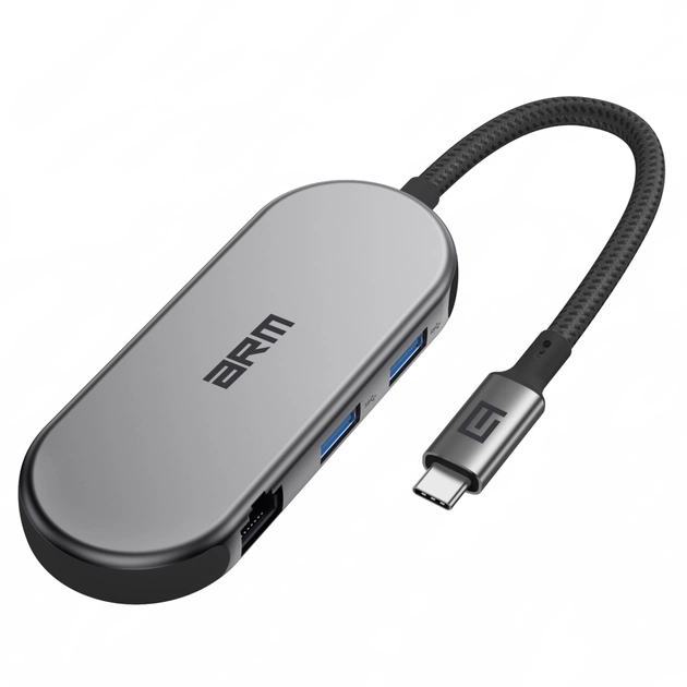 Концентратор Armorstandart USB-C to HDMI 4K, RJ45, PD, 2USB, SD, microSD Grey (ARM69365) - зображення 1