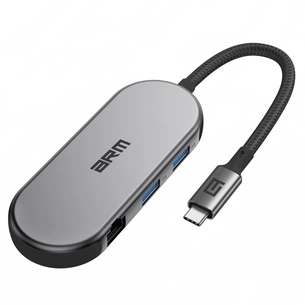 Концентратор Armorstandart USB-C to HDMI 4K, RJ45, PD, 2USB, SD, microSD Grey (ARM69365) зображення 1