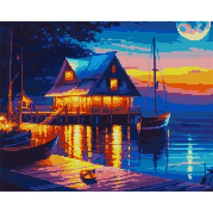 Картина по номерам Santi Річковий захід сонця 40*50 см алмазна мозаїка (954717) изображение 1