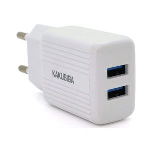 Зарядний пристрій KAKUSIGA 2xUSB 2.4A 12W white (KSC-368 DILANG) зображення 1