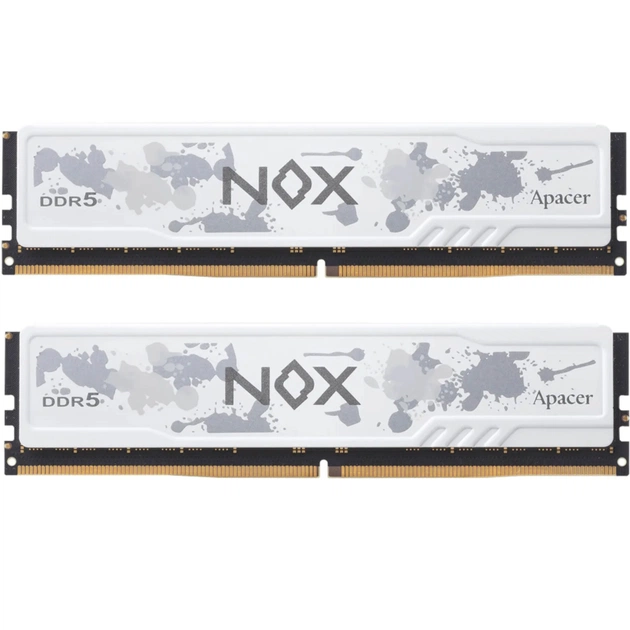 Модуль пам'яті для комп'ютера DDR5 32GB (2x16GB) 6000 MHz NOX White Apacer (AH5U32G60C622MWAA-2) - зображення 1