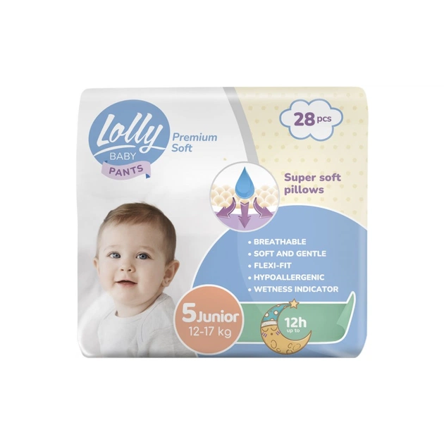 Підгузки Lolly Premium Soft Junior 5 (12-17 кг) 28 шт (4820174981006) - зображення 1