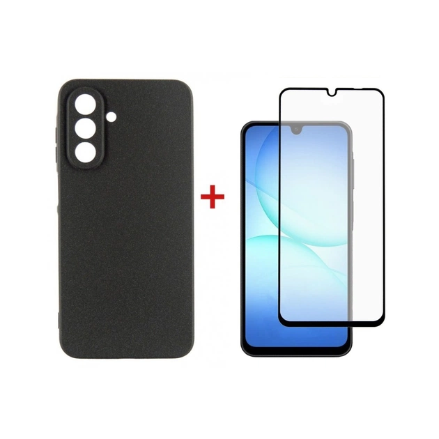 Чохол до мобільного телефона Dengos Carbon Kit for Samsung Galaxy A17 case + glass Black (DG-KM-160) - зображення 1