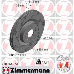 Гальмівний диск ZIMMERMANN 400.3649.54 зображення 1
