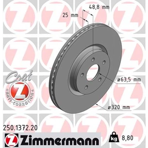 Гальмівний диск ZIMMERMANN 250.1372.20 зображення 1