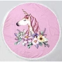 Рушник MirSon пляжний №5076 Summer Time Pink Unicorn Girl 150x150 см (2200003947847) - зменшене зображення 2