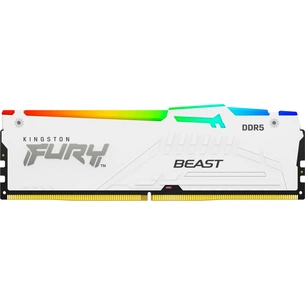 Модуль пам'яті для комп'ютера DDR5 16GB 6000 MHz Beast White RGB Kingston Fury (ex.HyperX) (KF560C30BWA-16) зображення 1