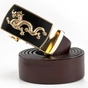 Ремінь Vintage Чоловічий золотий дракон Коричневий (20259) - зменшене зображення 5
