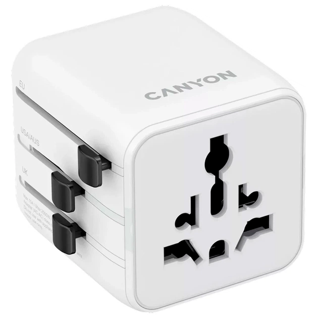 Перехідник Canyon Travel Adapter OnTour One EU/UK/US/AUS White (CNS-TA1005W) - зображення 1