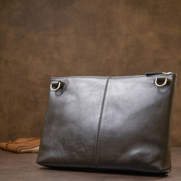 Сумка Grande Pelle Шкіряна чоловіча Чорна (11437) - зображення 11