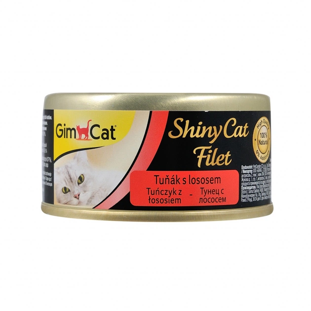 Консервы для кошек GimCat Shiny Cat Filet с тунцем и лососем 70 г (4002064414201) - изображение 1