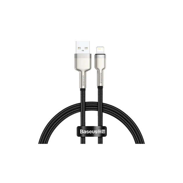 Дата кабель USB 2.0 AM to Lightning 0.25m 2.4A Cafule Series Meta black Baseus (CALJK-01) - изображение 1
