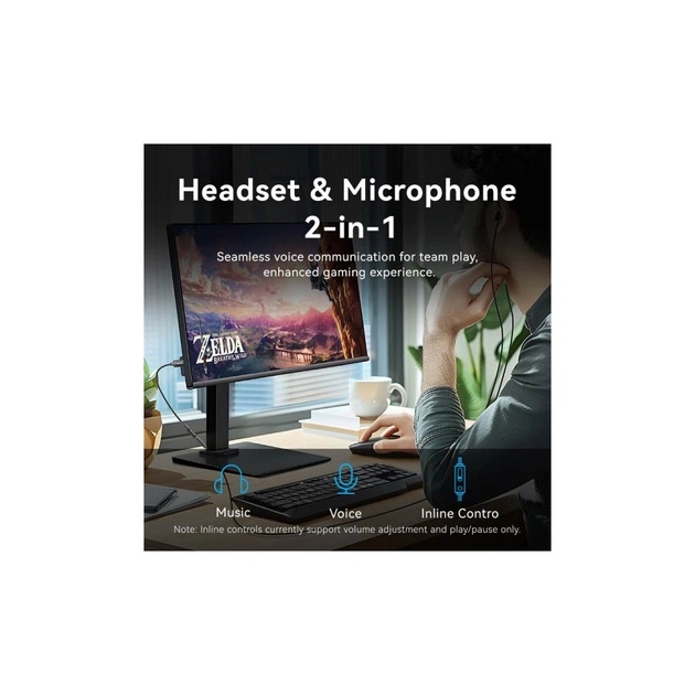 Звукова плата Vention USB AM to 3.5mm F 0.25m (4pin) 96kHz/24bit DSP noise reduction (CVEBC) - picture 7