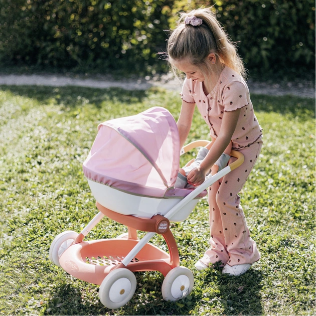 Коляска для ляльок Smoby Baby Nurse Теракотова пудра, люлька з корзиною, 18 міс.+ (7600254124) - picture 4