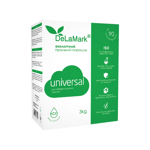Пральний порошок DeLaMark Universal екологічний 3 кг (4820152331601) - зображення 1