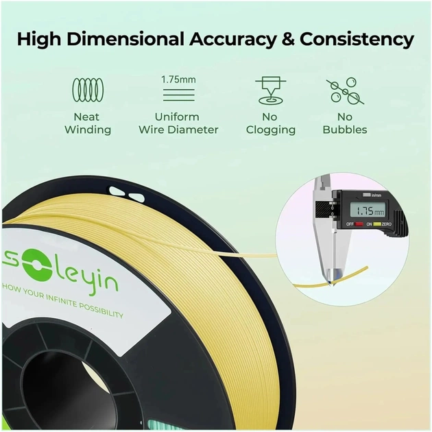 Пластик для 3D-принтера Creality Soleyin 1кг, 1.75мм, greem (3301010503) - picture 5